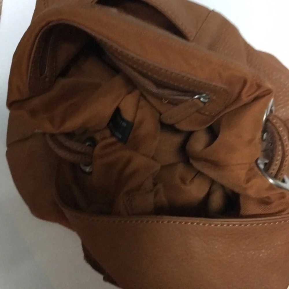 VN leather saddle brown hobo bag